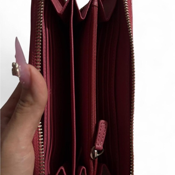 Coach Beige and Burgundy Clutch - Picture 3 of 3